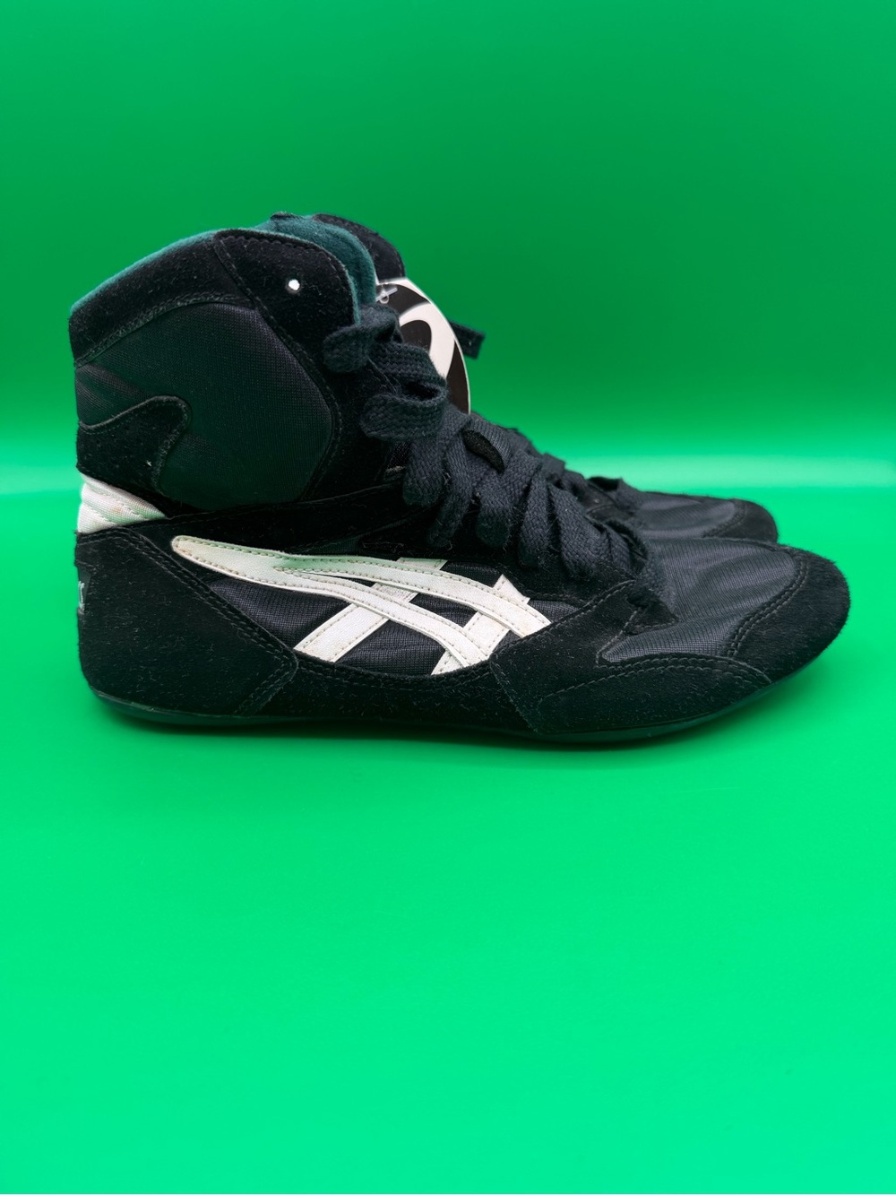 Asics Wrestling Shoes Men Black Reflex Tiger High Top Sneakers JL603 SZ 7.5